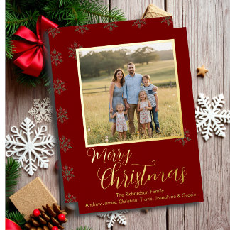 Red and Gold Foil Ferienkarte Folien Feiertagskarte