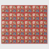 Red and Gold Foto Holiday Geschenkpapier (Flach)