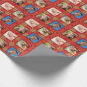Red and Gold Foto Holiday Geschenkpapier (Ecke)