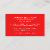 Red and Gold Glam Chic Business Card Visitenkarte (Rückseite)