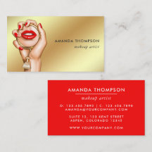 Red and Gold Glam Chic Business Card