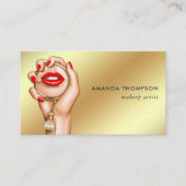 Red and Gold Glam Chic Business Card Visitenkarte (Vorderseite)