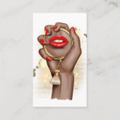 Red and Gold Glam Chic Makeup Artist Business Card Visitenkarte (Vorderseite)