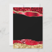 Red and Gold Glam Tars 16 . Geburtstag Dankeskarte (Rückseite)