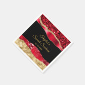 Red and Gold Glam Tars 16 . Geburtstag Serviette (Ecke)