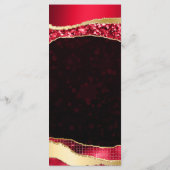Red and Gold Glam Tears Bokeh Wedding Menükarte (Rückseite)