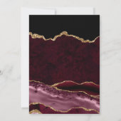 Red and Gold Glitter Agate 21st Birthday Einladung (Rückseite)