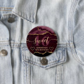 Red and Gold Glitzer Agate Marble Sweet 16 Button (Beispiel)