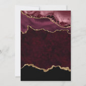 Red and Gold Glitzer Agate & Marble Wedding Einladung (Rückseite)