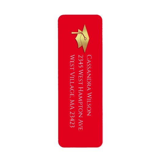 Red and Gold Graduation Return Address (Vorne)