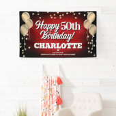 Red and Gold Happy Birthday Banner (Insitu)