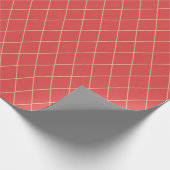 Red and Gold Harlequin Geometric Geschenkpapier (Ecke)
