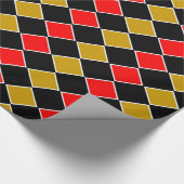 Red and Gold Harlequin Geschenkpapier (Ecke)
