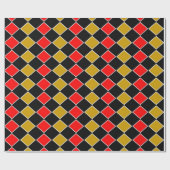 Red and Gold Harlequin Geschenkpapier (Flach)