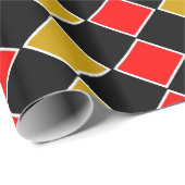 Red and Gold Harlequin Geschenkpapier (Rolleneckpunkt)