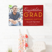 Red and Gold Herzlichen Glückwunsch Abschluss Foto Banner (Insitu)