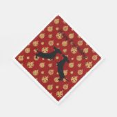 Red and Gold Holiday Dackel Napkins Serviette (Ecke)