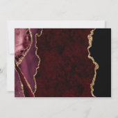 Red and Gold Imitate Glitzer Marble Agate Wedding Dankeskarte (Rückseite)