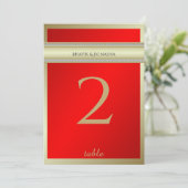 Red and Gold Indian Damask Tischnummer (Stehend Vorderseite)