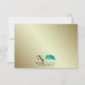 Red and Gold Indian Damask Wedding Response Card RSVP Karte (Rückseite)