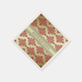 Red and Gold Indian Damask Wedkin Napkin Serviette (Ecke)