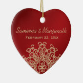 Red and Gold Indian Style Wedding Party Gefallen Keramik Ornament (Rechts)