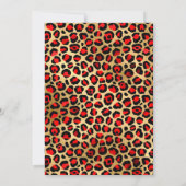 Red and Gold Leopard Painted Black 40 th Birthday Einladung (Rückseite)