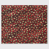 Red and Gold Leopard Print Geschenkpapier (Flach)