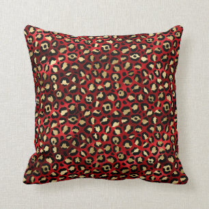 Red and Gold Leopard Print Kissen