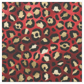 Red and Gold Leopard Print Stoff (Nahaufnahme)