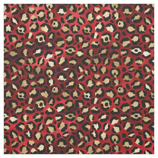 Red and Gold Leopard Print Stoff (Muster)