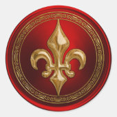 Red and Gold Lilie Umschlag Aufkleber (Vorderseite)