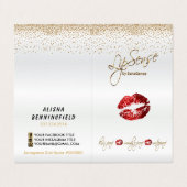 Red and Gold Lip Instructions Visitenkarten (Außenseite Aufgefaltet)