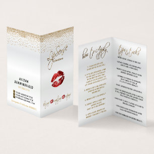 Red and Gold Lip Instructions Visitenkarten