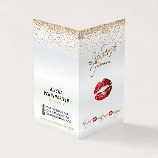 Red and Gold Lip Instructions Visitenkarten (Vorderseite)