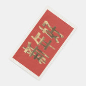 Red and Gold Look Text Chinesisch Neujahr Napkins Serviette (Ecke)
