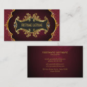 Red and Gold Look Wirbel Visitenkarte (Vorne/Hinten)