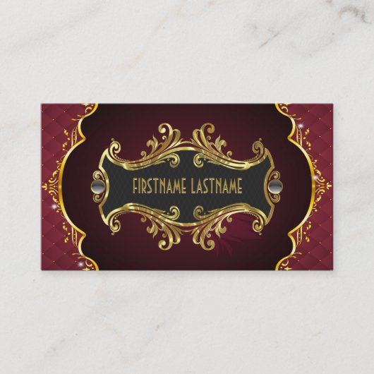 Red and Gold Look Wirbel Visitenkarte (Vorderseite)