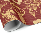 Red and Gold Luxury Patterns für chinesisches Neuj Geschenkpapier (Rolleneckpunkt)