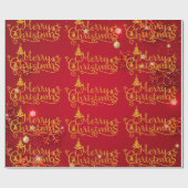 Red and Gold Luxury Weihnachten Geschenkpapier (Flach)