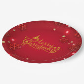 Red and Gold Luxury Weihnachten Pappteller (Schrägansicht)