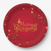 Red and Gold Luxury Weihnachten Pappteller (Vorderseite)