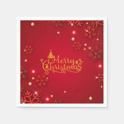 Red and Gold Luxury Weihnachten Serviette (Vorderseite)