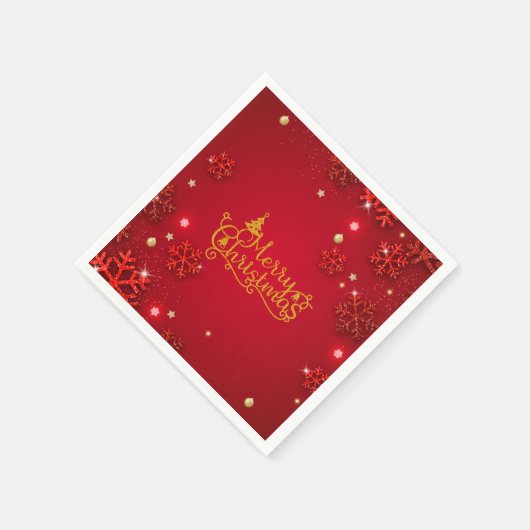 Red and Gold Luxury Weihnachten Serviette (Ecke)