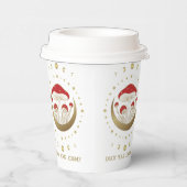 Red and Gold Magic Mushrooms Gold Crescent Moon T Pappbecher (Rechts)