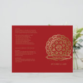 Red and Gold Mandala Hindu Wedding Program (Stehend Vorderseite)