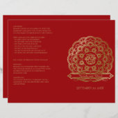 Red and Gold Mandala Hindu Wedding Program (Vorne/Hinten)