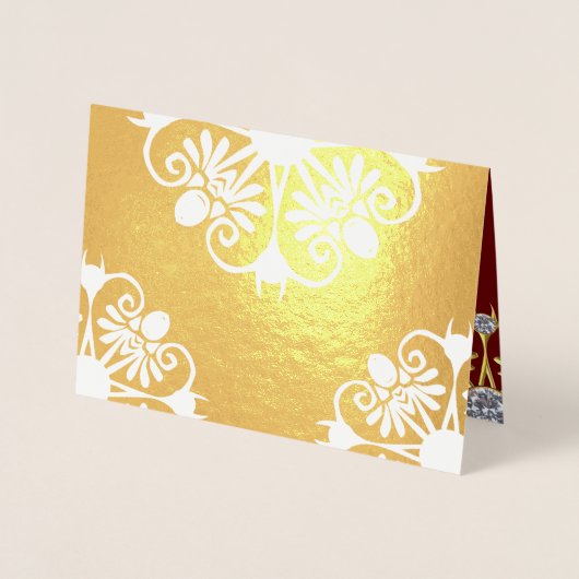 Red and Gold Mandala Indian Wedding Einladung (Vorderseite)