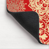 Red and Gold Mandala Muster Mousepad (Ecke)