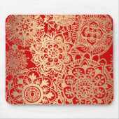 Red and Gold Mandala Muster Mousepad (Vorne)